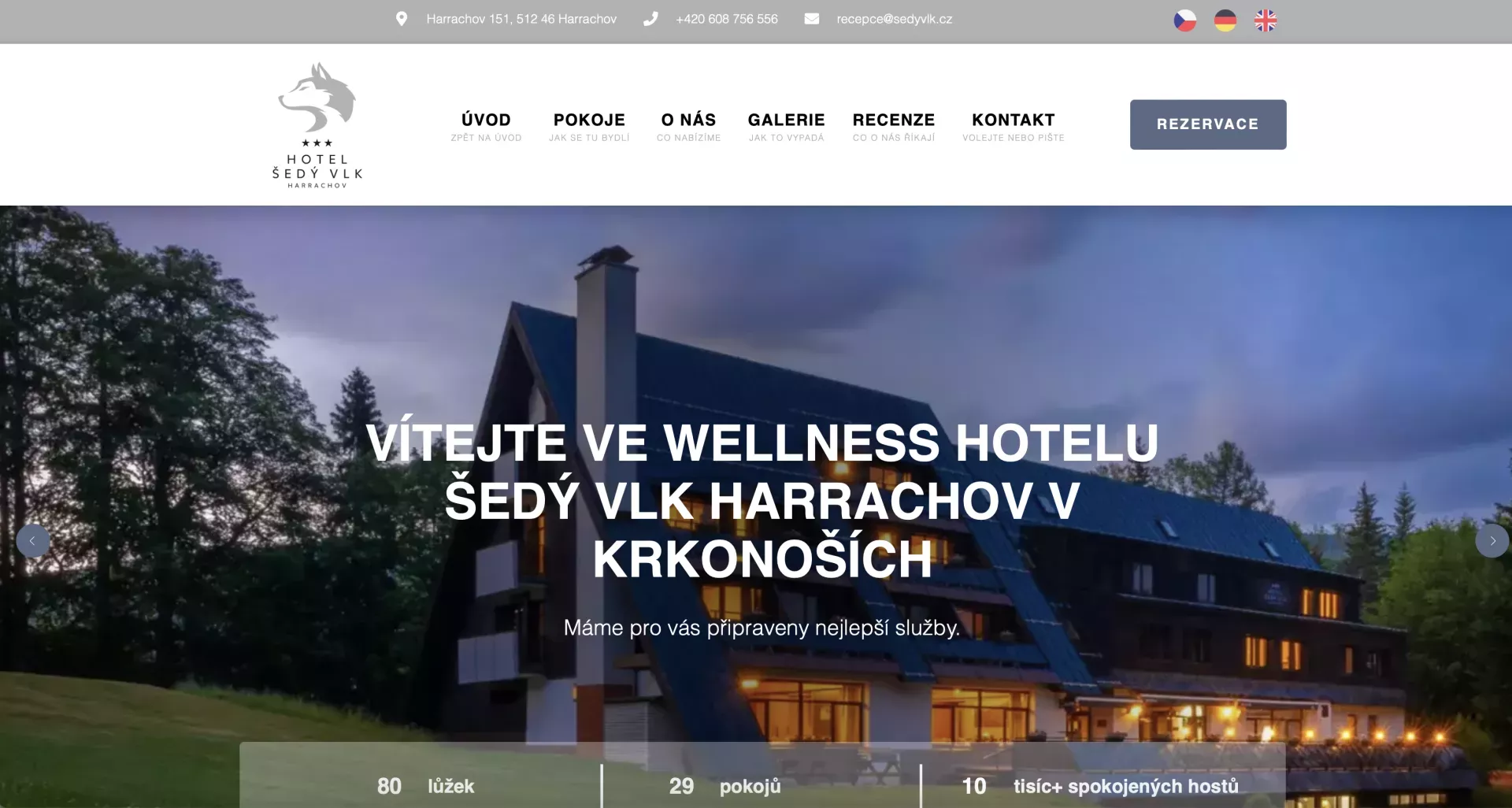 Wellness Hotel Šedý Vlk - Moderní webová prezentace s důrazem na komfort a relaxaci